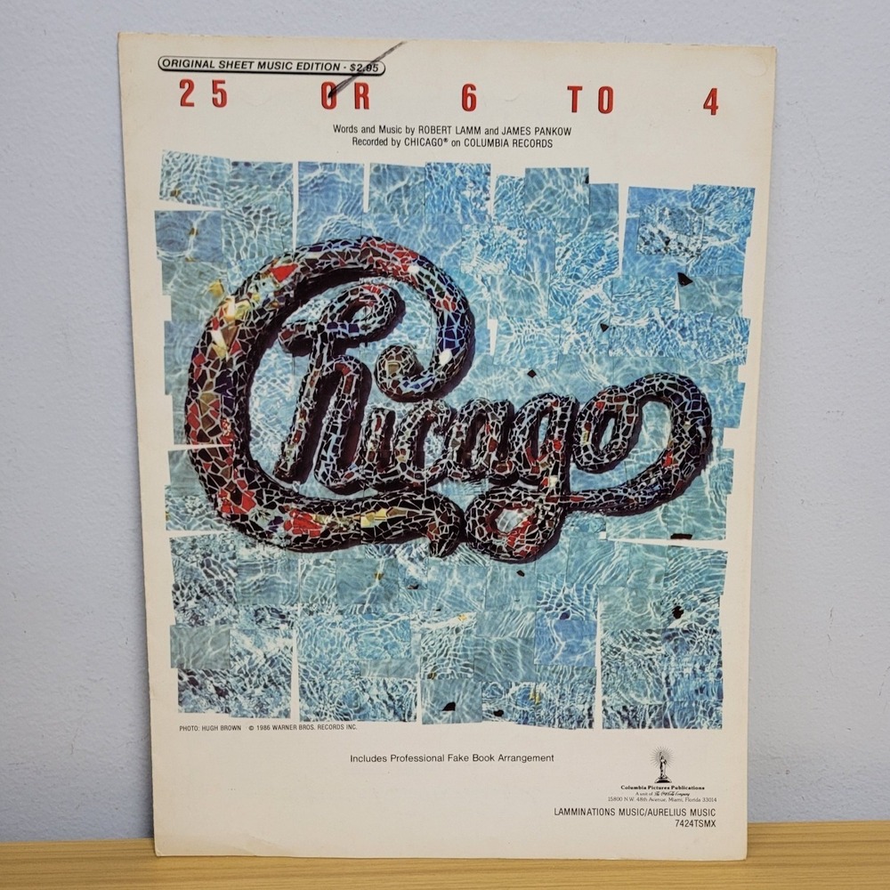 Chicago 25 OR 6 TO 4 Sheet Music Piano 1970